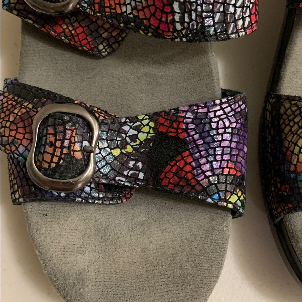 Dansko Sophie Metallic Python Sandals Clogs Size … - image 5